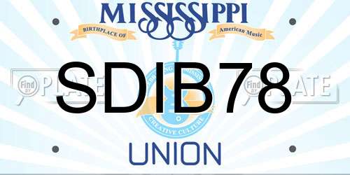 SDIB78 Mississippi License Plate