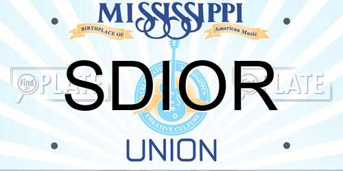 SDIOR Mississippi License Plate