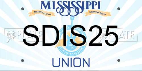 SDIS25 Mississippi License Plate