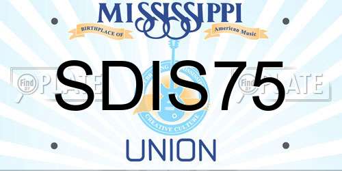 SDIS75 Mississippi License Plate