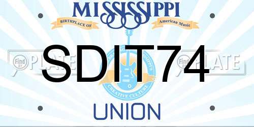 SDIT74 Mississippi License Plate