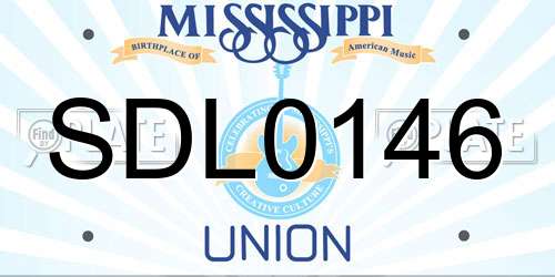 SDL0146 Mississippi License Plate