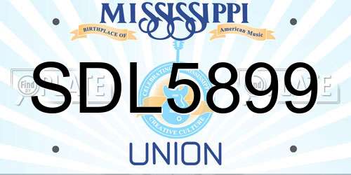SDL5899 Mississippi License Plate