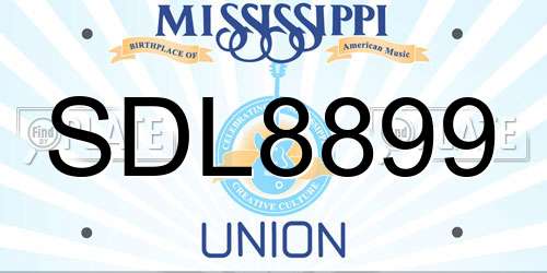 SDL8899 Mississippi License Plate