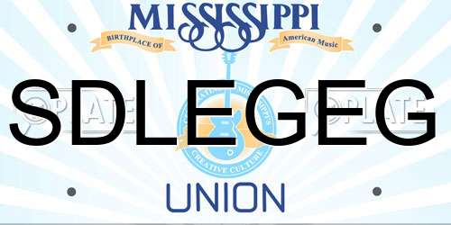 SDLEGEG Mississippi License Plate