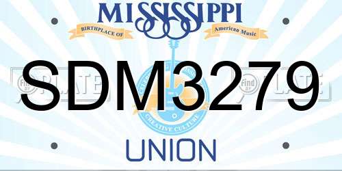 SDM3279 Mississippi License Plate