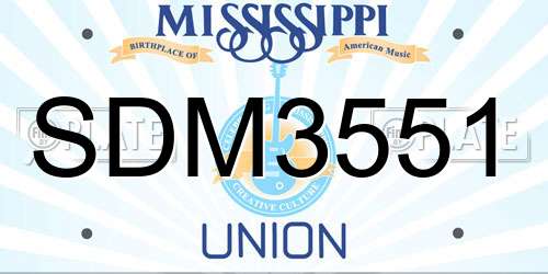 SDM3551 Mississippi License Plate