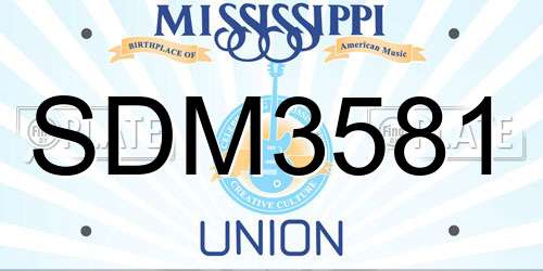 SDM3581 Mississippi License Plate