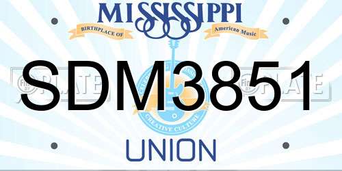 SDM3851 Mississippi License Plate