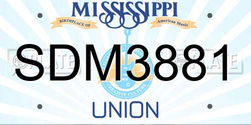 SDM3881 Mississippi License Plate