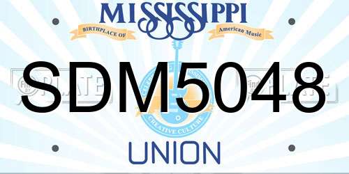 SDM5048 Mississippi License Plate
