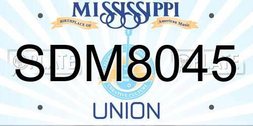 SDM8045 Mississippi License Plate