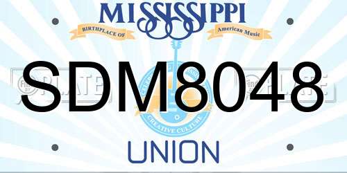 SDM8048 Mississippi License Plate