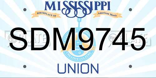 SDM9745 Mississippi License Plate