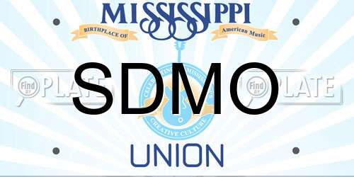 SDMO Mississippi License Plate