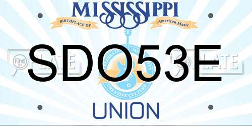 SDO53E Mississippi License Plate