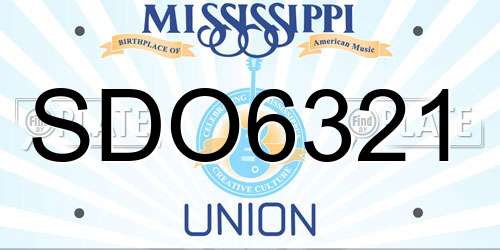SDO6321 Mississippi License Plate