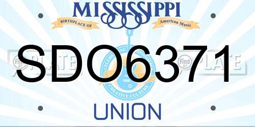 SDO6371 Mississippi License Plate