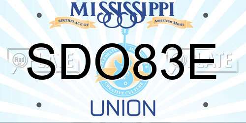 SDO83E Mississippi License Plate