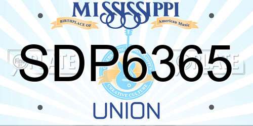 SDP6365 Mississippi License Plate