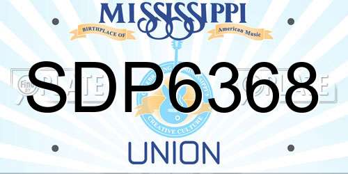 SDP6368 Mississippi License Plate