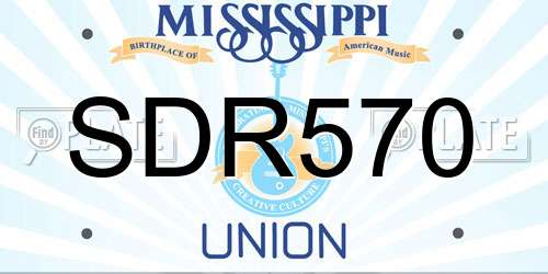 SDR570 Mississippi License Plate