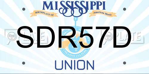 SDR57D Mississippi License Plate