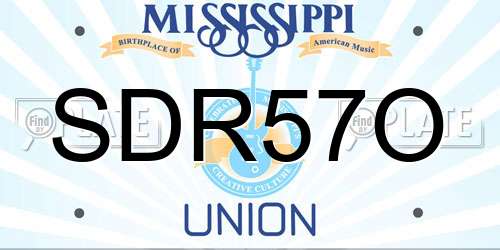 SDR57O Mississippi License Plate