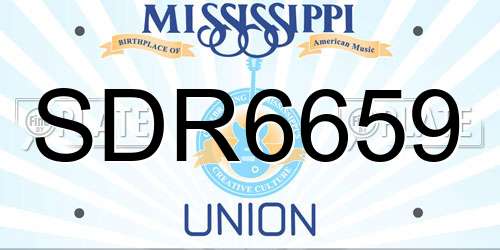 SDR6659 Mississippi License Plate