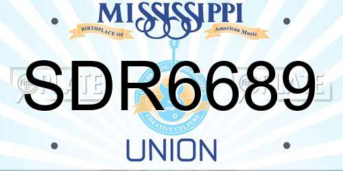 SDR6689 Mississippi License Plate