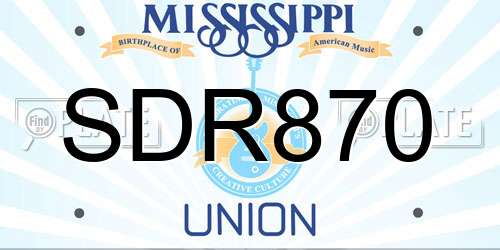 SDR870 Mississippi License Plate