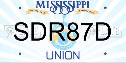 SDR87D Mississippi License Plate