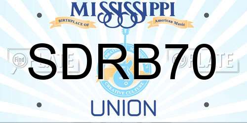 SDRB70 Mississippi License Plate