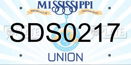 SDS0217 Mississippi License Plate