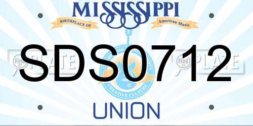 SDS0712 Mississippi License Plate