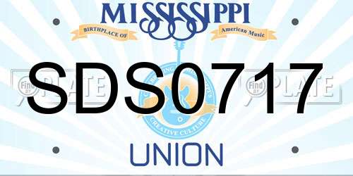 SDS0717 Mississippi License Plate