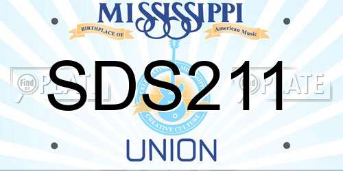 SDS211 Mississippi License Plate