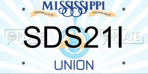 SDS21I Mississippi License Plate