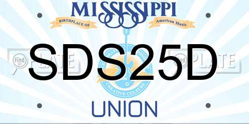 SDS25D Mississippi License Plate