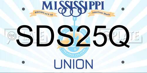 SDS25Q Mississippi License Plate