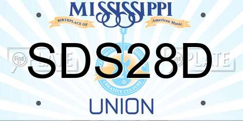 SDS28D Mississippi License Plate