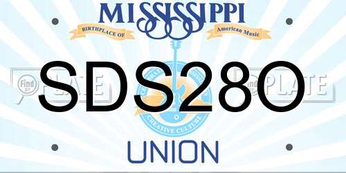 SDS28O Mississippi License Plate