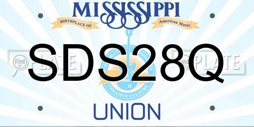 SDS28Q Mississippi License Plate
