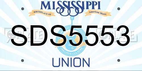 SDS5553 Mississippi License Plate