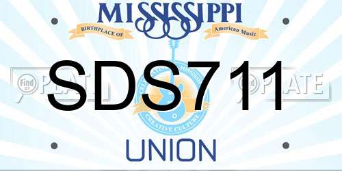 SDS711 Mississippi License Plate