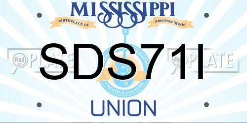 SDS71I Mississippi License Plate