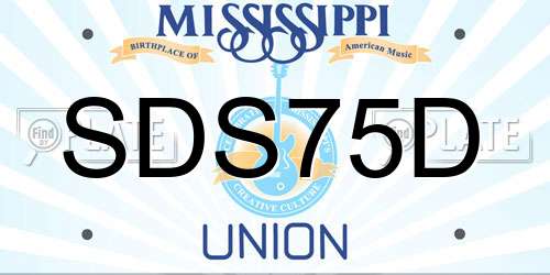 SDS75D Mississippi License Plate