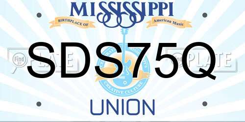 SDS75Q Mississippi License Plate