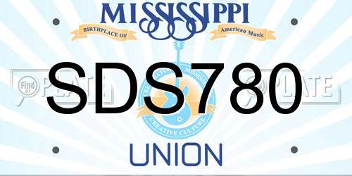SDS780 Mississippi License Plate