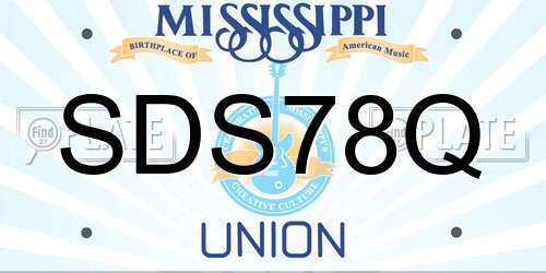 SDS78Q Mississippi License Plate